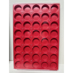 Plateau 40 cases rondes en plastique avec couvercle