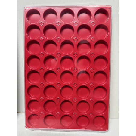 Plateau 40 cases rondes en plastique avec couvercle