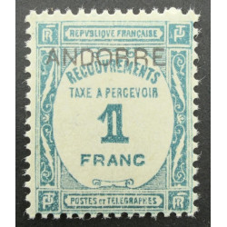 Andorre Français Timbre-Taxe n° 12 * Neuf avec trace de charnière
