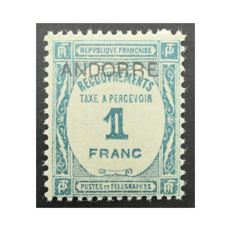 Andorre Français Timbre-Taxe n° 12 * Neuf avec trace de charnière
