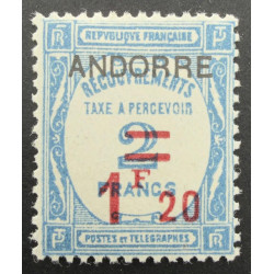 Andorre Français Timbre-Taxe n° 13 * Neuf avec trace de charnière