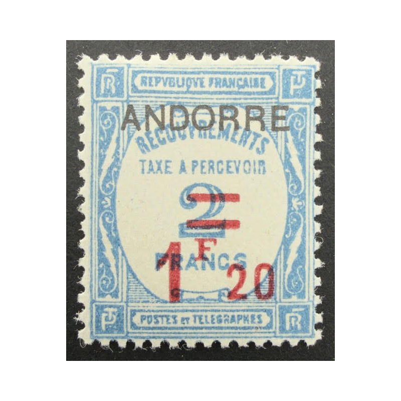 Andorre Français Timbre-Taxe n° 13 * Neuf avec trace de charnière