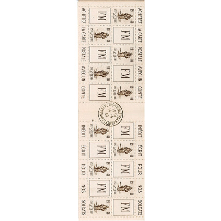France Carnet Infanterie Franchise Militaire n° 10A **